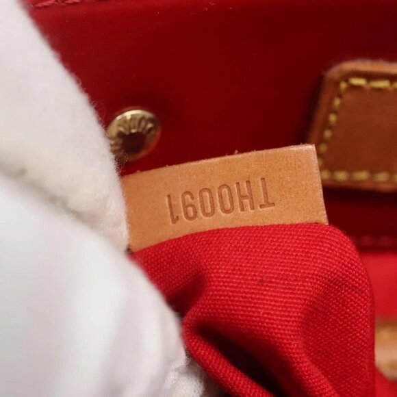 LOUIS VUITTON Monogram Vernis Reade MM Hand Bag Red Rouge - Picture 8 of 14